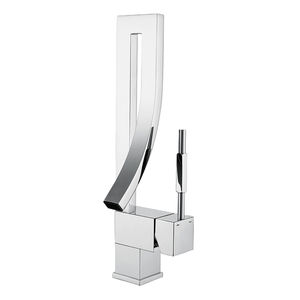 Mezclador de lavabo de agua fría y caliente de elefante único, grifo de baño montado en cubierta, grifo de lavabo de latón cromado de un solo mango - Product Image 1