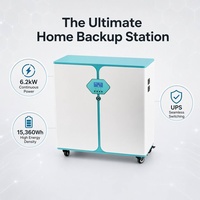 Système solaire tout-en-un 15kWh 6.2kW 51.2V 300Ah, onduleur sinus pur, pour UPS et sécurité médicale