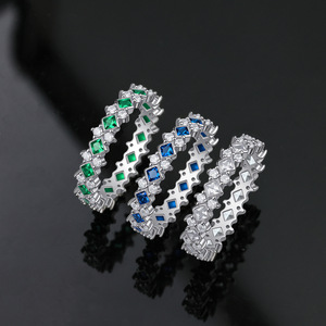 Bague de luxe en <span class=keywords><strong>cuivre</strong></span> plaqué or rose, style classique, motif blé, sertie de zircone <span class=keywords><strong>color</strong></span>ée, pour femme, usage quotidien - Product Image 3