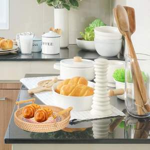 Plateau de rangement en rotin tressé, naturel, tissé à la main, écologique, robuste et léger, pour le stockage de fruits, de collations et de pain, pour la maison et la cuisine - Product Image 3