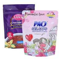 Sachet alimentaire en PE résistant à l'humidité, personnalisé, thermoscellable, avec laminage mat, pochette autoportante avec fermeture éclair pour épices