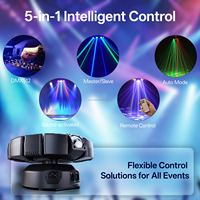 Luz de Efecto para Fiestas de 150W, Cabezal Móvil con Haz de Luz Rojo y Verde, Láser Estroboscópico, Control Remoto DMX512, para DJ, Discoteca, Bar, KTV, Navidad, Escenarios