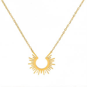 Wholesale Women <b>Necklace</b> Gold Sun Flower Jewelry Custom Stainless Steel Sun Flower Pendant <b>Necklaces</b> - Product Image 4