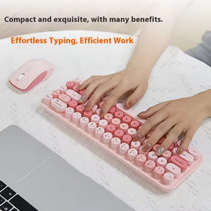 Hot Selling Wireless <b>Keyboard</b> And Mouse Set Retro Round Key Office <b>Cute</b> Compact And High Aesthetic <b>Keyboard</b> - Product Image 6