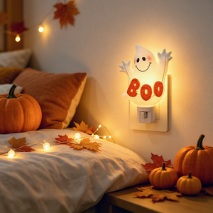 Lámpara de Noche LED de Dibujos Animados para Dormitorio, Luz Nocturna para Halloween, Lindo Fantasma BOO, Decoración para Sala de Estar Infantil, Proyección de 7 Colores - Product Image 3