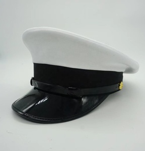Cappello da Capitano Personalizzato di Alta Qualità con Visiera Nera, Berretto da Pilota Bianco, Cappello Uniforme con Visiera per Comandante di Volo - Product Image 6