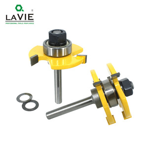 Fresa para madera Lavie en forma de T con vástago de 1/4 y 3 dientes para juntas dentadas - Product Image 3