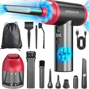 LED Shows The Gear And Power 2 in 1 Air Duster Compressed 3 gears Adjustable Computer Keyboard Car Cleaner 9000mAh Dust Remover