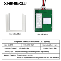 Contrôleur de lumière LED intelligent à capteur tactile pour miroir, variateur avec fonction mémoire, capteur de température et de temps, indice de protection IP21 pour miroir de salle de bain
