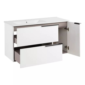 Verticale bianco doppio cassetti montaggio a parete in <span class=keywords><strong>plastica</strong></span> <span class=keywords><strong>bagno</strong></span> lavabo lavabo mobile per <span class=keywords><strong>bagno</strong></span> in Pvc - Product Image 3