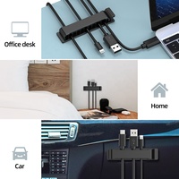 Clip de câble de gestion de cordon auto-adhésif à 10 fentes support en plastique crochet support organisateur pour chargeur pour voiture bureau ou bureau à domicile