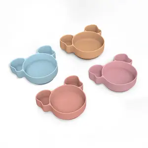 Cấp thực phẩm Koala Silicone tấm cho trẻ mới biết đi với placemat hút BPA miễn phí bán buôn Silicone bé ăn đặt