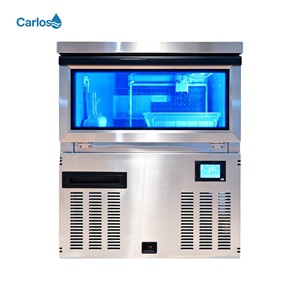 Moderner All-in-One Gewerblicher Eiswürfelbereiter mit Touchpanel und Blauem Eisbehälter für Cafés und Nachtbars - Product Image 2