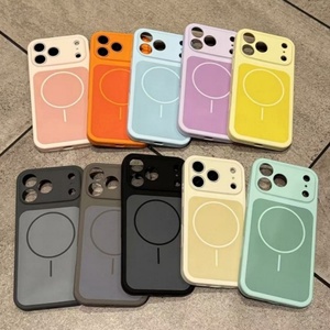 Senyork <b>Magnetic</b> Liquid Silicone Shockproof Wireless Charge Anti-Fingerprint <b>Camera</b> Protect Contrast Colors Phone Case for - Product Image 5