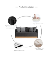 Fauteuil d'appoint d'extérieur en aluminium et osier, tressé en corde, pour jardin, patio, cour, appartement, balcon