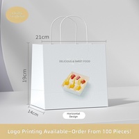 Sac fourre-tout de luxe écologique en gros pour la pâtisserie, Année du Cheval 2026, en papier kraft, pour emballage de gâteaux/desserts, sac cadeau avec logo imprimé