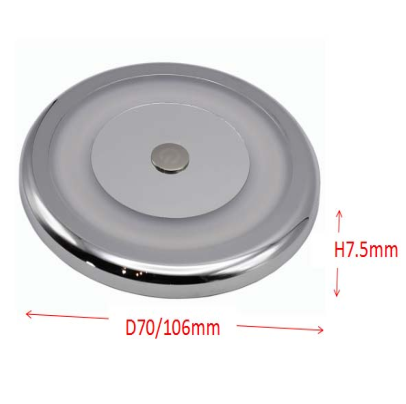 Chrome Aluminum 3w 12v Touch Switch Round Led Yacht Ceiling Lights Marine Motorhome Camping Rv DC Light