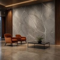 Dalle de pierre frittée Alpine Grey Time Glaze avec veinage blanc pour murs et sols de cuisine, projets intérieurs d'hôtels et villas