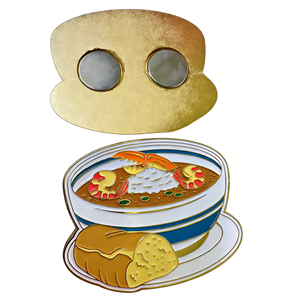 Fabricación de Lindos Pins Magnéticos de Esmalte Suave con Diseño de Sándwich Divertido para Amantes de la Comida, con Logotipo Personalizado - Product Image 4