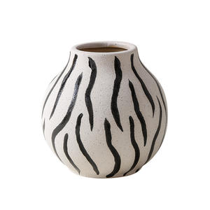 Modern Minimalist Versatile <strong>Zebra</strong> Stripes <strong>Vase</strong> Ceramic Decorative Dining Table Ornaments Ceramic &amp; Porcelain Floor <strong>Vase</strong> - Product Image 4