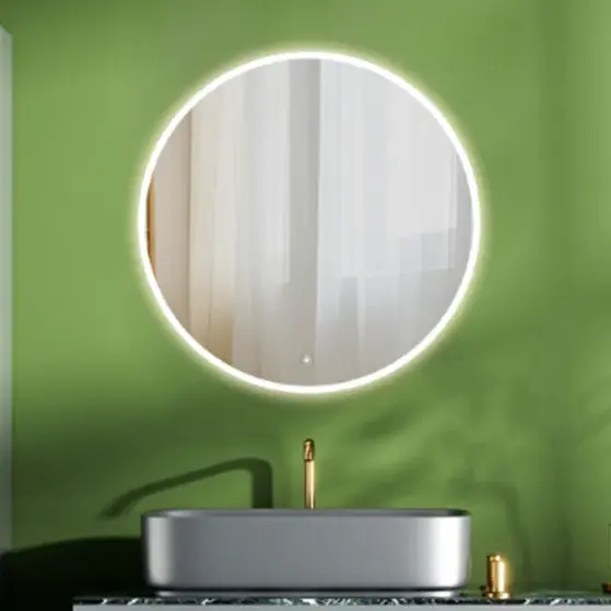 Circle Round Wall Smart Bathroom Led Mirror Decoration Frameless Vanity Touch Control Mirrors With Led Lights