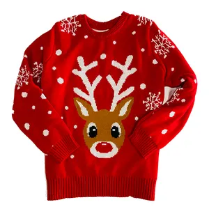 Мужской Зимний пуловер большого размера с длинным рукавом на заказ, Рождественский свитер, вязаный хлопковый Рождественский мужской свитер с круглым вырезом