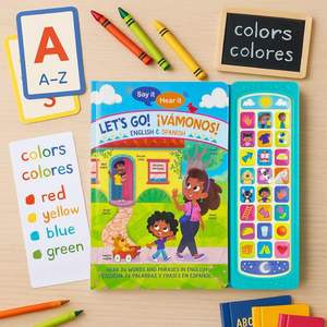 Idioma dual Inglés y <span class=keywords><strong>Español</strong></span> Primeras <span class=keywords><strong>palabras</strong></span> Botón de sonido programable Libro Aprendizaje inteligente para niños y niños en edad preescolar - Product Image 1