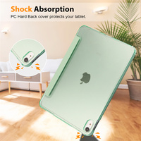 Pour iPad 10e et 11e génération A16, coque arrière transparente pour tablette, fonction veille/réveil automatique, anti-rayures, étui à rabat en cuir PU, 11 pouces