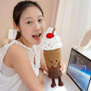 Peluche personnalisée OEM/ODM en forme de milkshake et crème glacée - Adorable poupée en peluche dessert pour cadeaux - Product Image 3