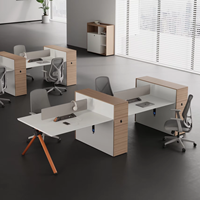 Bureau de direction ergonomique en bois massif, panneau E1 9 mm, écologique, avec écran de bureau réglable en hauteur et ventilateur de refroidissement double tête latéral