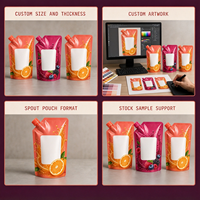 Sachets d'emballage personnalisés avec bec verseur pour jus, en aluminium alimentaire, pour liquides, vente en gros