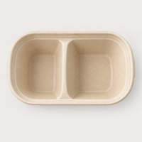 Contenant alimentaire moulé en bagasse QSR Choice pour la restauration rapide à emporter et l'emballage des repas en restaurant