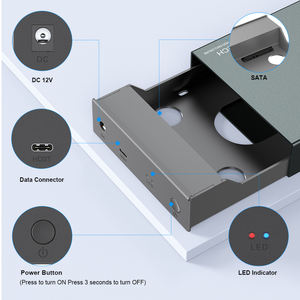 RSHTECH Aluminio USB C 3,5 "SATA III <span class=keywords><strong>Externo</strong></span> HDD SSD Caja de almacenamiento Caja <span class=keywords><strong>Adaptador</strong></span> de unidad portátil Caja de <span class=keywords><strong>disco</strong></span> <span class=keywords><strong>duro</strong></span> para PC - Product Image 3