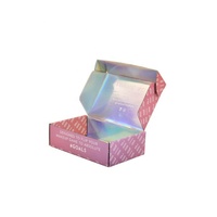 Caja de Embalaje Cosmética Rígida Holográfica Brillante de Materiales Reciclados Personalizada, Caja de Cartón Corrugado para Envío de Ropa