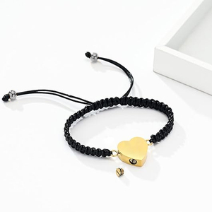 Pulsera <span class=keywords><strong>de</strong></span> urna <span class=keywords><strong>de</strong></span> corazón para cenizas, cuerda trenzada negra, brazalete ajustable, joyería <span class=keywords><strong>de</strong></span> cremación <span class=keywords><strong>de</strong></span> acero inoxidable, regalo conmemorativo para mujeres - Product Image 5