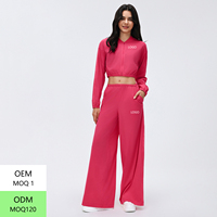 Ensemble veste zippée légère et respirante pour femme et pantalon large, survêtement décontracté en nylon et élasthanne, personnalisation du logo possible