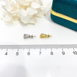 Pendentif en argent S925 avec perles rondes de 8 à 13 mm, collier en jade tendance à faire soi-même, pendentif accessoirisé avec support vide 30917 Accessoires - Product Image 2