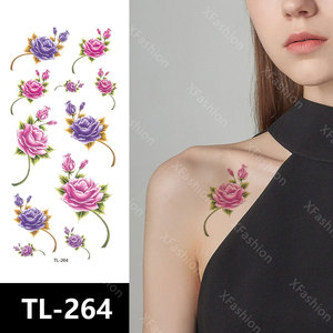 Adesivi per tatuaggi temporanei Flower Butterfly Design per le donne adesivo per tatuaggi con braccio sul petto con inchiostro impermeabile - Product Image 4