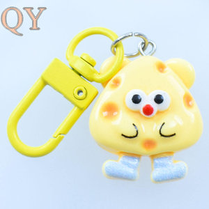 Cute Cartoon Cheese <b>Cookie</b> Plastic Key Chain 3D Shape Pendant Bag Charm for School Backpack Gift - Product Image 3