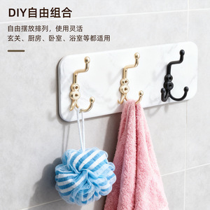 CSM Zinc Alloy Double Hook Wall Mounted Minimalist Coat Rack Rust Resistant Hook For Wardrobe Towel Hat - Product Image 2