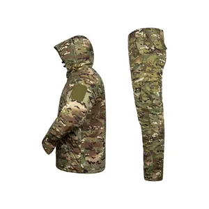 Tactical Men Hunting Hiking Winter Jacket Suits Camouflage Clothes Windproof Fleece Warm Hooded Coat Jacket Pants