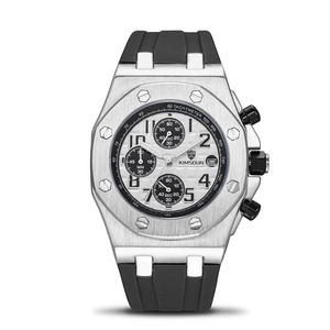KIMSUDM Hommes Quartz Montres Multifonctions Sport Militaire Trois Cadran Calendrier Affichage Mâle Horloge En Silicone - Product Image 3
