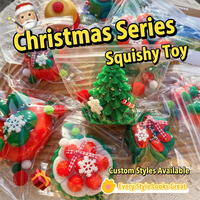 Mainan Squishy Tema Natal, Slow Rising, Pereda Stres, TPR Drip Glue, Bentuk Syal, Manusia Salju, Cakar Beruang, Cakar Kucing