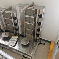 Machine à rôtir poulet au gaz verticale / Kebab vertical en acier inoxydable multi-épingles, chauffage uniforme, qualité alimentaire, facile à nettoyer