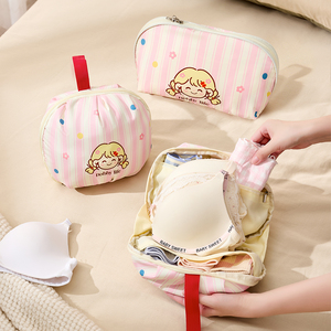 Sac de rangement léger et portable pour sous-vêtements et soutien-gorge, imprimé dessin animé, respirant, avec fermeture éclair, organisateur de valise de voyage pour femmes - Product Image 3