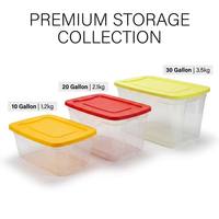 Boîte de rangement multifonctionnelle transparente de 38 L avec couvercle pour ranger des collations, des livres, des manuels scolaires, des fruits et autres objets