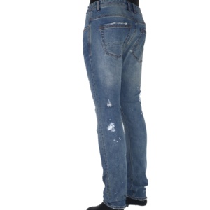 2025 Design di ultima generazione da uomo in <span class=keywords><strong>Jeans</strong></span> stile dritto Splash Wash ricamo strass tessuto traspirante stampa modello di magazzino di vendita - Product Image 3