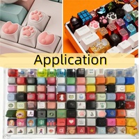 Custom Acrylic Anime Keyboard Switch Keychain Diy Logo Design Keycap Thermal Transfer Printing Cartoon Alloy Keychain Key