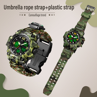 Reloj de Supervivencia Táctico Multifuncional 23 en 1 para Exteriores, Reloj de Pulsera para Escalada en Roca, con Brújula, Termómetro, para Hombre