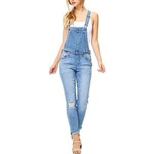 Stylish one piece denim overalls dungaree jeans pants jumpsuit for women